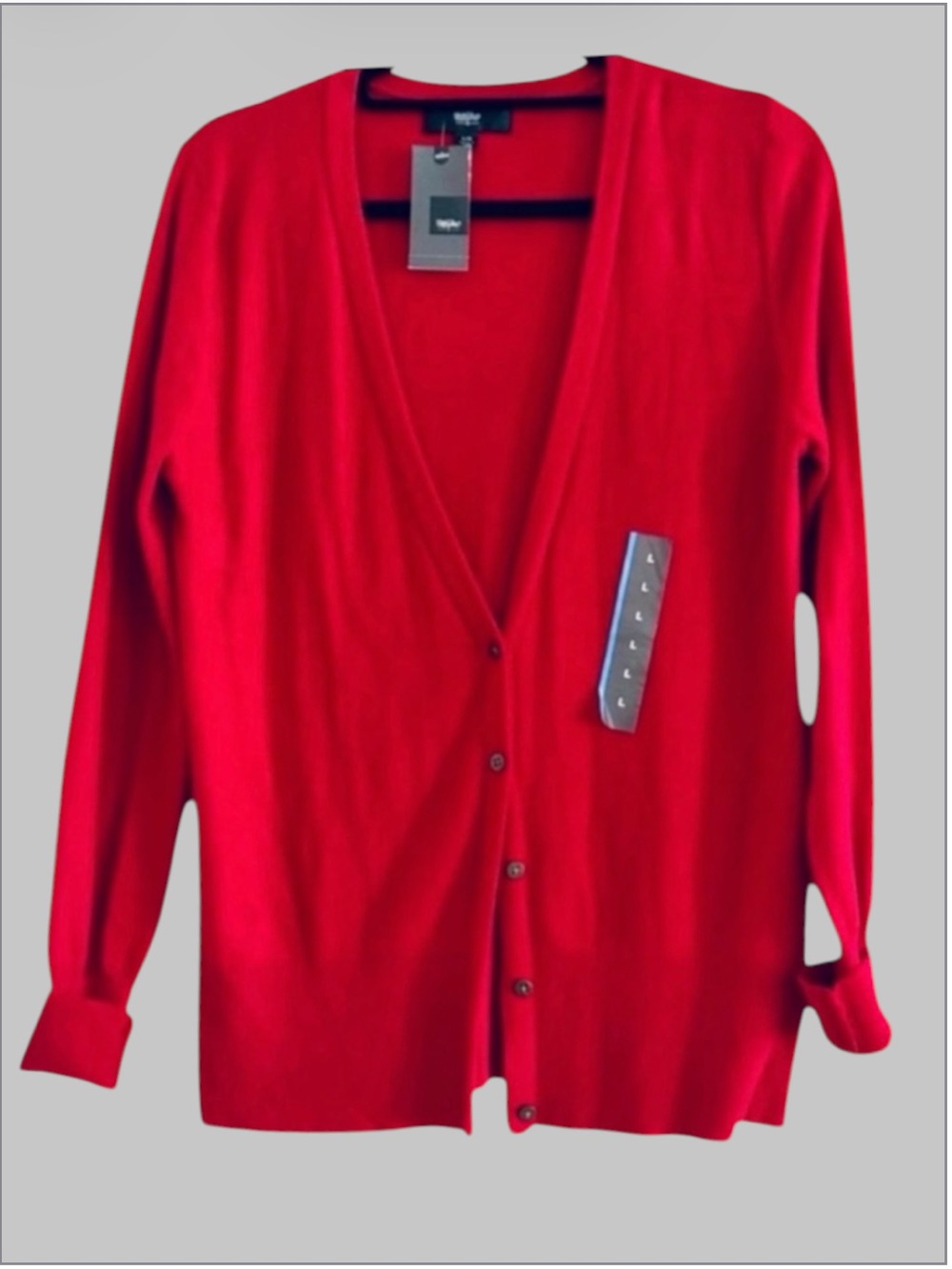 Mossimo Supply Co. Red V-Neck Button Front Cardigan Sweater Size L NWT